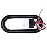 2x 6.5 Inch Oval Amber/Green Strobe Lights 24LED Recessed Quad Flash Patterns for Truck Towing Trailer Lights Lamps, Rubber Grommets + 3-prong Wire Pigtails Included, 10V-30V